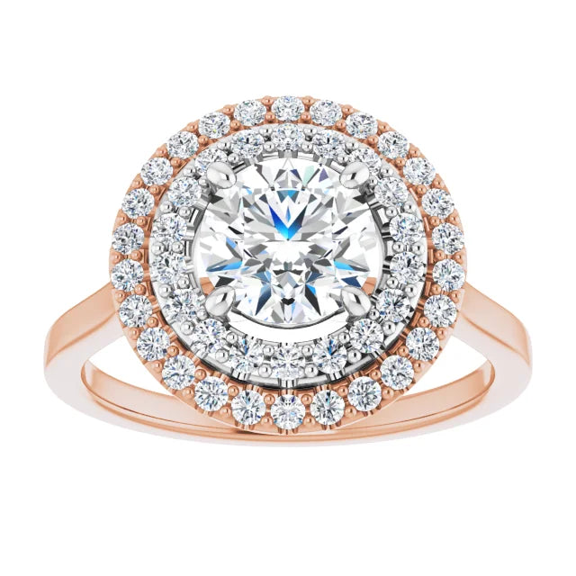 Round Brilliant Double Halo Style Engagement Ring