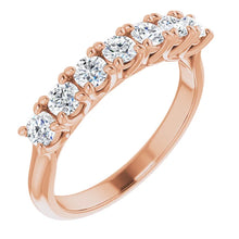 Seven Stone Round Brilliant Moissanite Anniversary Band