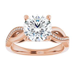 Round Brilliant Claw Set Twist Style Engagement Ring