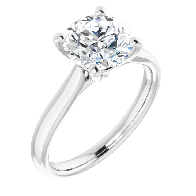 Four Claw Round Brilliant Solitaire Engagement Ring