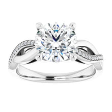 Round Brilliant Claw Set Twist Style Engagement Ring
