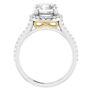 Cushion Halo Style Engagement Ring