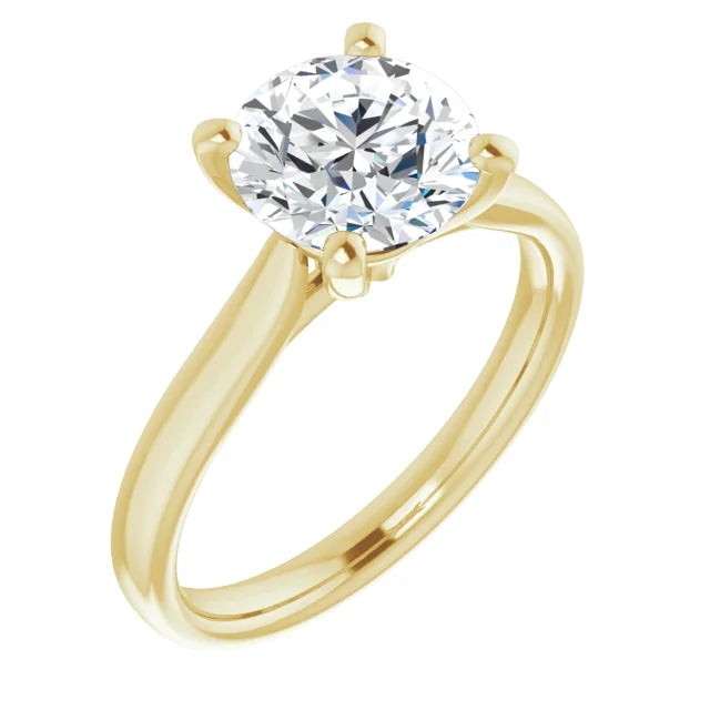 Four Claw Round Brilliant Solitaire Engagement Ring