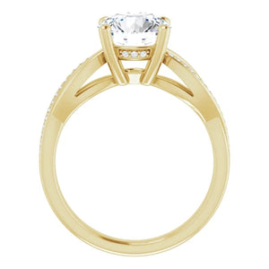 Round Brilliant Claw Set Twist Style Engagement Ring