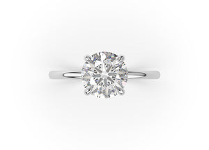 Round Brilliant Four Claw Thin Band Solitaire Engagement Ring