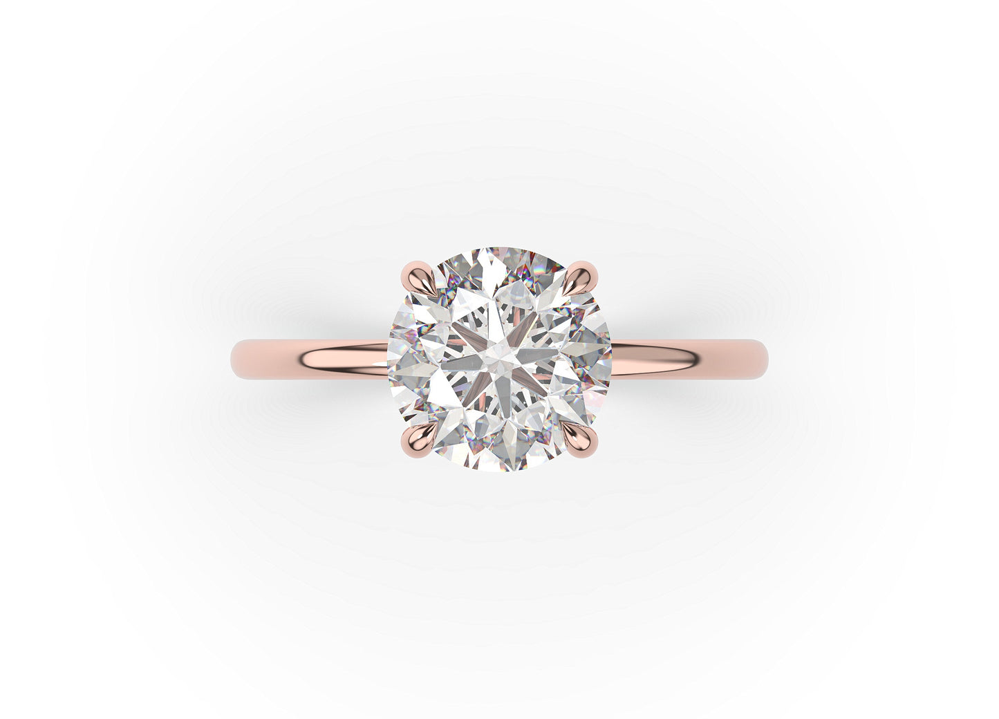 Round Brilliant Four Claw Thin Band Solitaire Engagement Ring