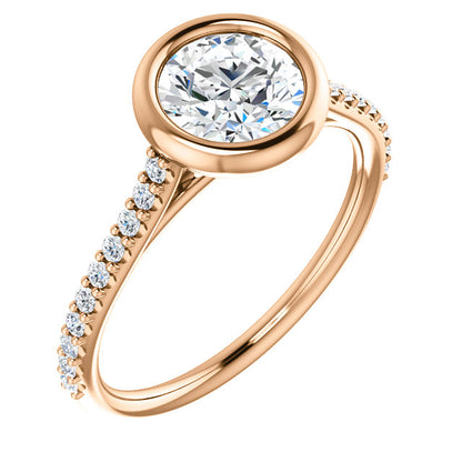 Round Brilliant Bezel Style Engagement Ring - I Heart Moissanites