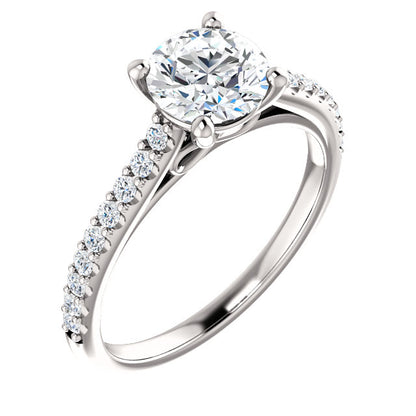 Round Brilliant Claw Set Style Engagement Ring - I Heart Moissanites