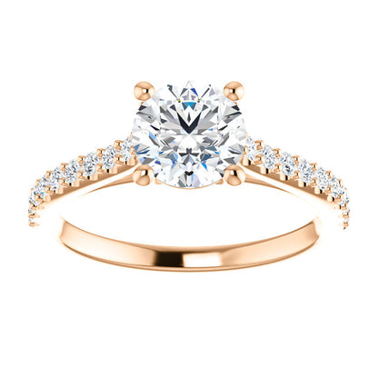 Round Brilliant Claw Set Style Engagement Ring - I Heart Moissanites
