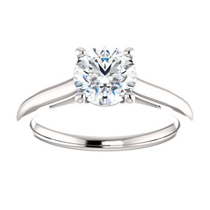 Four Claw Round Brilliant Solitaire Engagement Ring - I Heart Moissanites