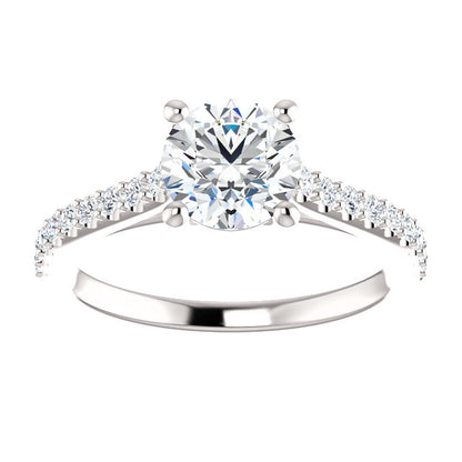 Round Brilliant Claw Set Style Engagement Ring - I Heart Moissanites