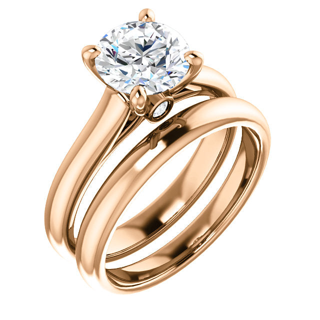 Four Claw Round Brilliant Solitaire Engagement Ring - I Heart Moissanites