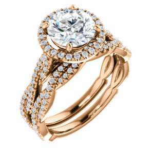 Round Brilliant Twist Halo Style Engagement Ring - I Heart Moissanites