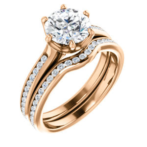 Round Brilliant Six Claw Channel Set Style Engagement Ring - I Heart Moissanites