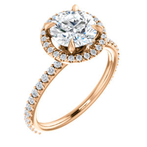 Round Brilliant Halo Style Engagement Ring - I Heart Moissanites