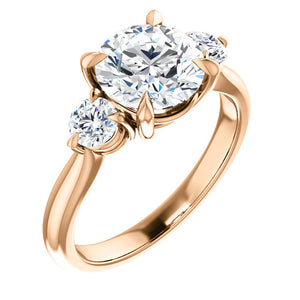 Round Brilliant Accent Engagement Ring - I Heart Moissanites