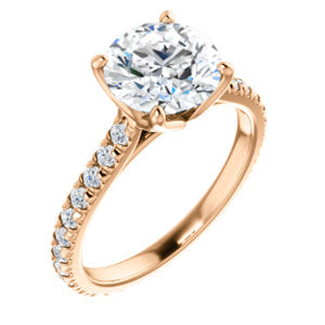 Round Brilliant Claw Set Eternity Style Engagement Ring - I Heart Moissanites