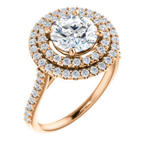 Round Brilliant Double Halo Style Engagement Ring - I Heart Moissanites