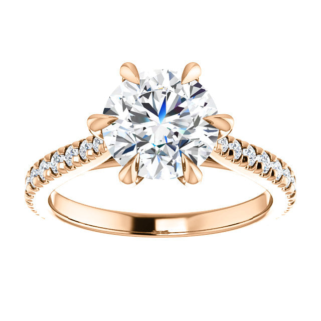 Round Brilliant Six Claw Set Style Engagement Ring - I Heart Moissanites