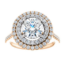Round Brilliant Double Halo Style Engagement Ring - I Heart Moissanites