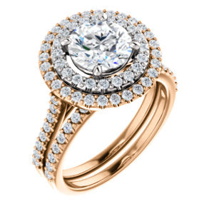 Round Brilliant Double Halo Style Engagement Ring - I Heart Moissanites