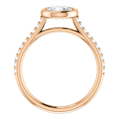 Round Brilliant Bezel Style Engagement Ring - I Heart Moissanites