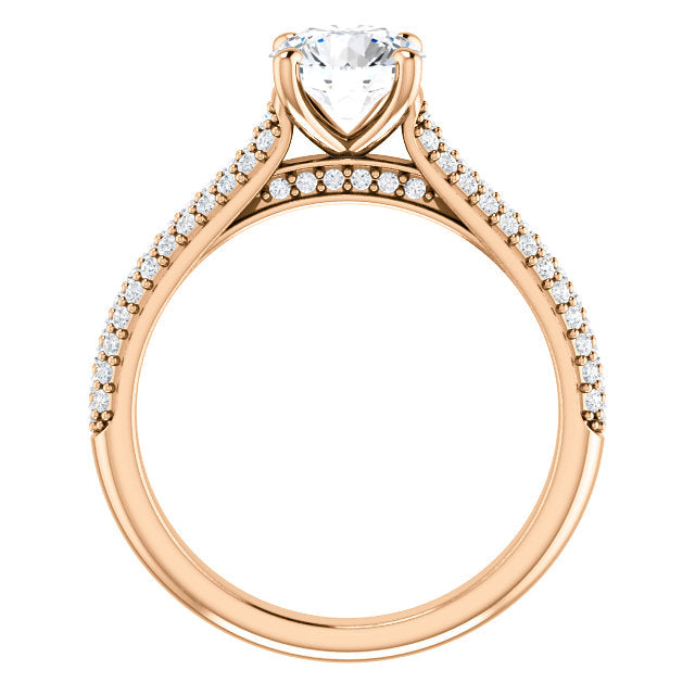Round Brilliant Pave Style Engagement Ring - I Heart Moissanites