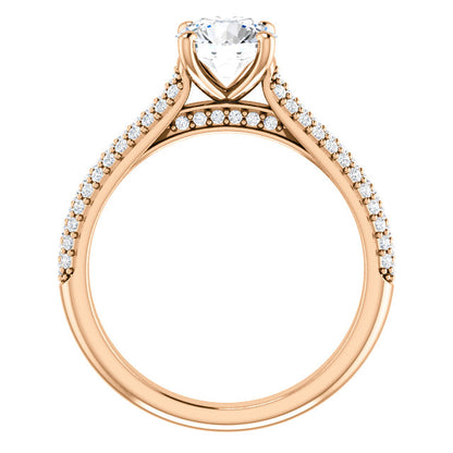 Round Brilliant Pave Style Engagement Ring - I Heart Moissanites