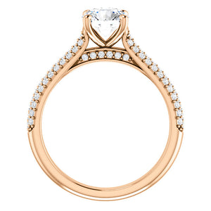 Round Brilliant Pave Style Engagement Ring - I Heart Moissanites