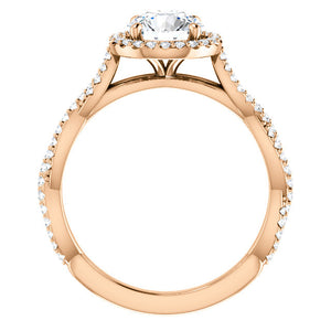 Round Brilliant Twist Halo Style Engagement Ring - I Heart Moissanites