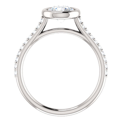 Round Brilliant Bezel Style Engagement Ring - I Heart Moissanites