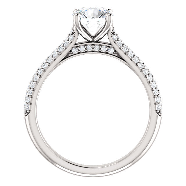 Round Brilliant Pave Style Engagement Ring - I Heart Moissanites