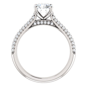 Round Brilliant Pave Style Engagement Ring - I Heart Moissanites