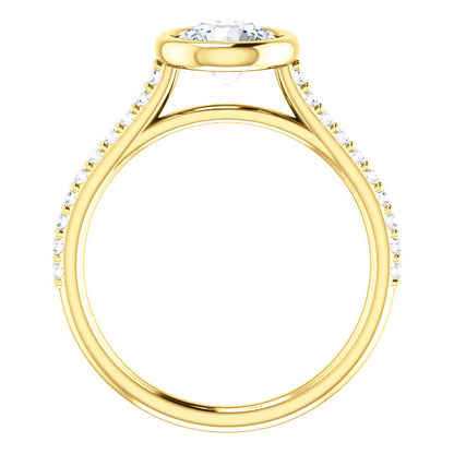 Round Brilliant Bezel Style Engagement Ring - I Heart Moissanites