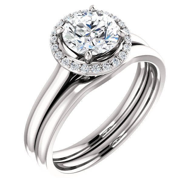 Round Brilliant Halo Style Engagement Ring - I Heart Moissanites