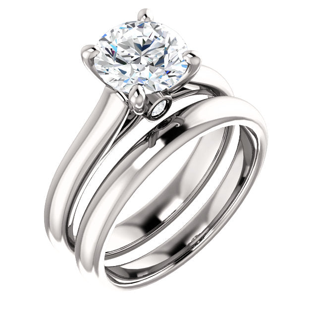 Four Claw Round Brilliant Solitaire Engagement Ring - I Heart Moissanites