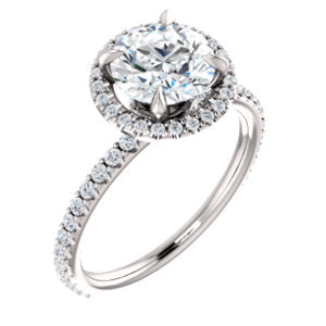 Round Brilliant Halo Style Engagement Ring - I Heart Moissanites
