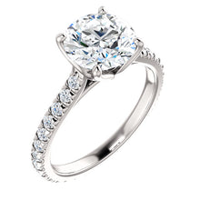 Round Brilliant Claw Set Eternity Style Engagement Ring - I Heart Moissanites