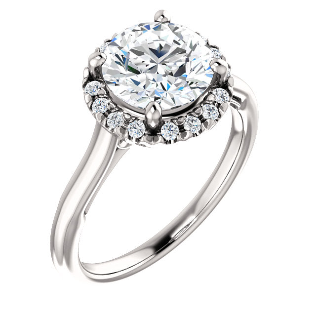 Round Brilliant Halo Style Engagement Ring - I Heart Moissanites