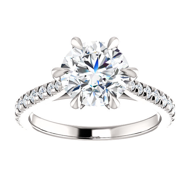 Round Brilliant Six Claw Set Style Engagement Ring - I Heart Moissanites