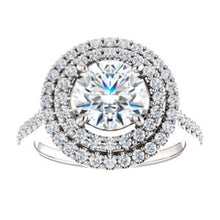Round Brilliant Double Halo Style Engagement Ring - I Heart Moissanites