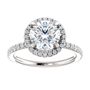 Round Brilliant Halo Style Engagement Ring - I Heart Moissanites