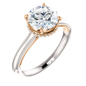 Round Brilliant Solitaire & Hidden Halo Engagement Ring - I Heart Moissanites