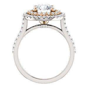 Round Brilliant Double Halo Style Engagement Ring - I Heart Moissanites