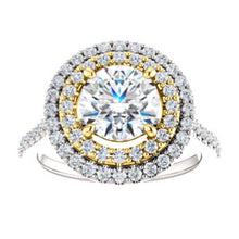 Round Brilliant Double Halo Style Engagement Ring - I Heart Moissanites