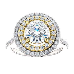 Round Brilliant Double Halo Style Engagement Ring - I Heart Moissanites