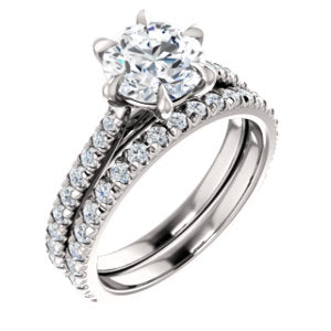 Round Brilliant Six Claw Set Style Engagement Ring - I Heart Moissanites