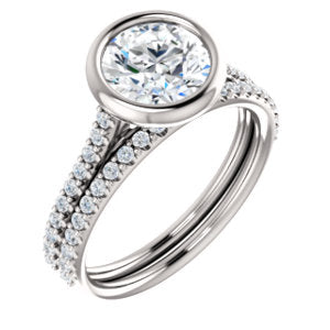 Round Brilliant Bezel Style Engagement Ring - I Heart Moissanites