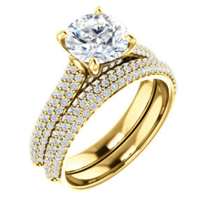 Round Brilliant Pave Style Engagement Ring - I Heart Moissanites