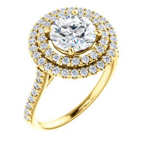 Round Brilliant Double Halo Style Engagement Ring - I Heart Moissanites